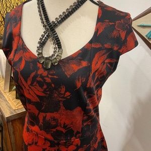 Red & Black Scuba Dress